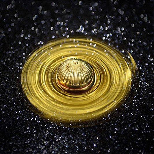 Umnodobn gold orb spinner side profile showing compact portable carry.