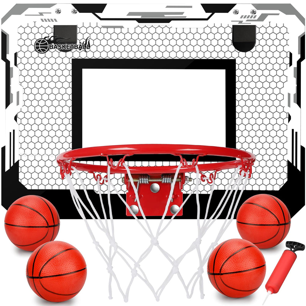 Umnodobn indoor over-door hoop assembly for quick setup and instant play.