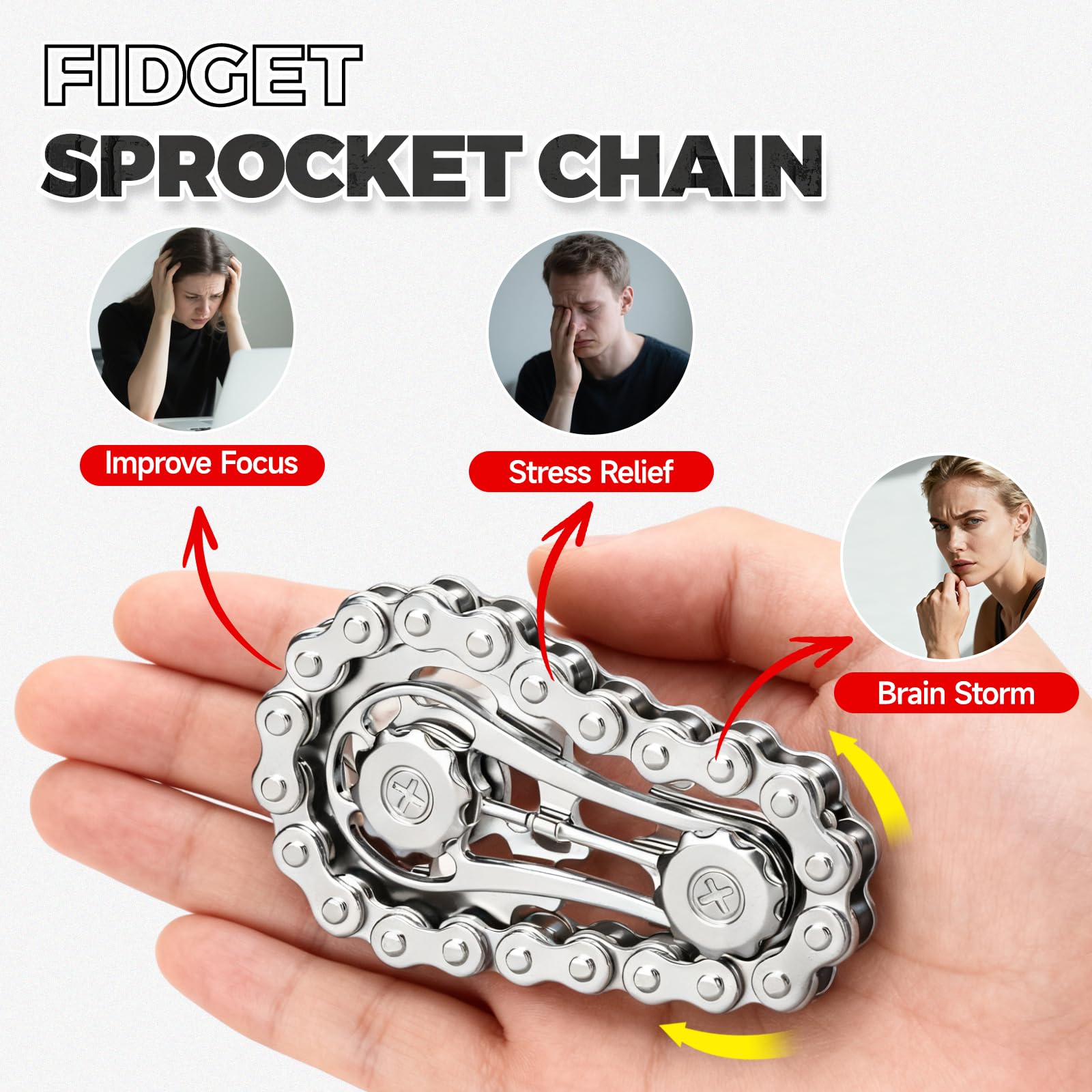 Umnodobn metal chain fidget providing subtle sensory input at desk