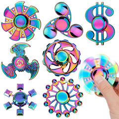 Umnodobn rainbow fidget spinner in indigo, smooth round edges for comfortable use.