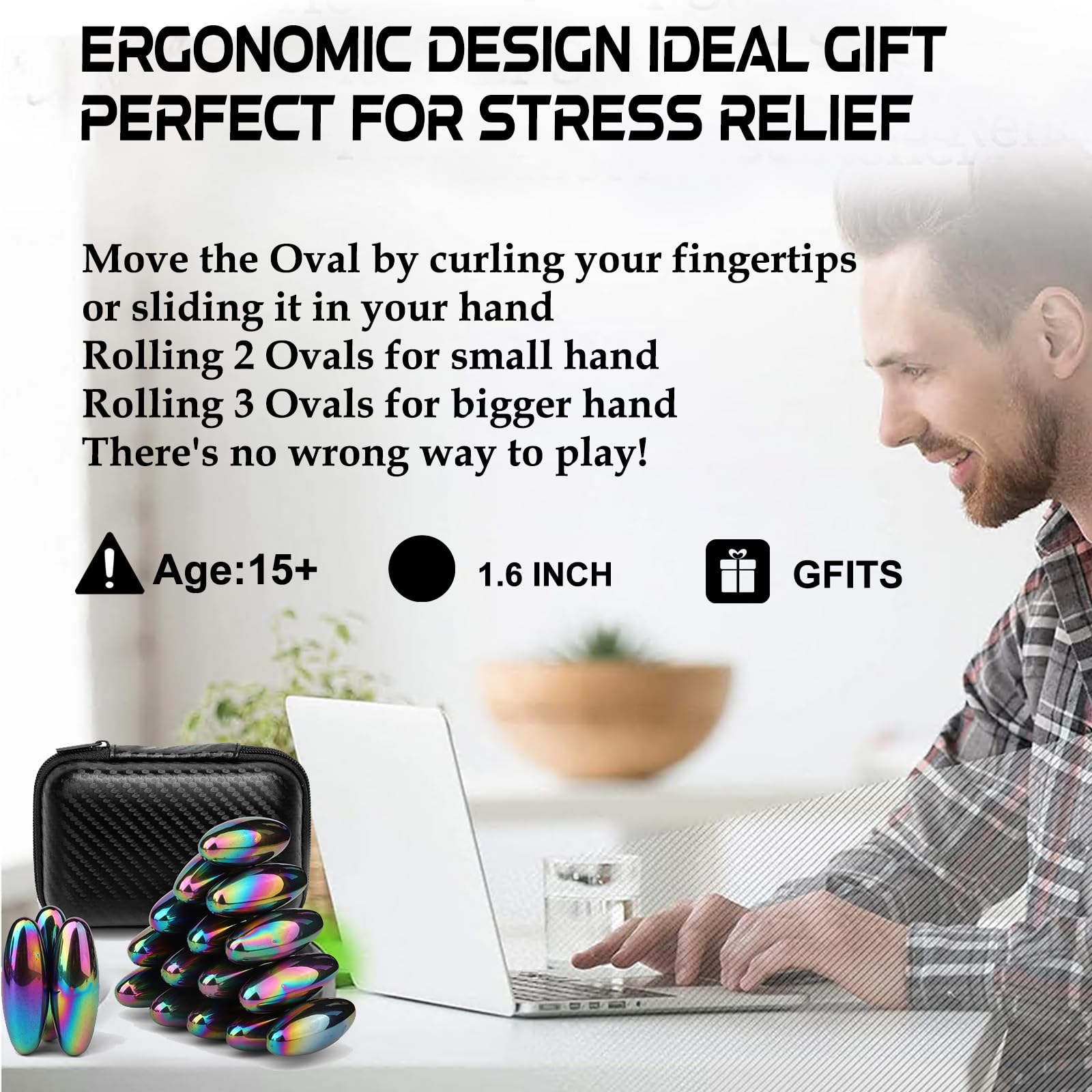 Umnodobn Rattle Magnets Snake Eggs desk display enhances workspace aesthetics.
