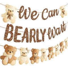 umoni brown glitter letters banner boosts festive vibes at gender reveals
