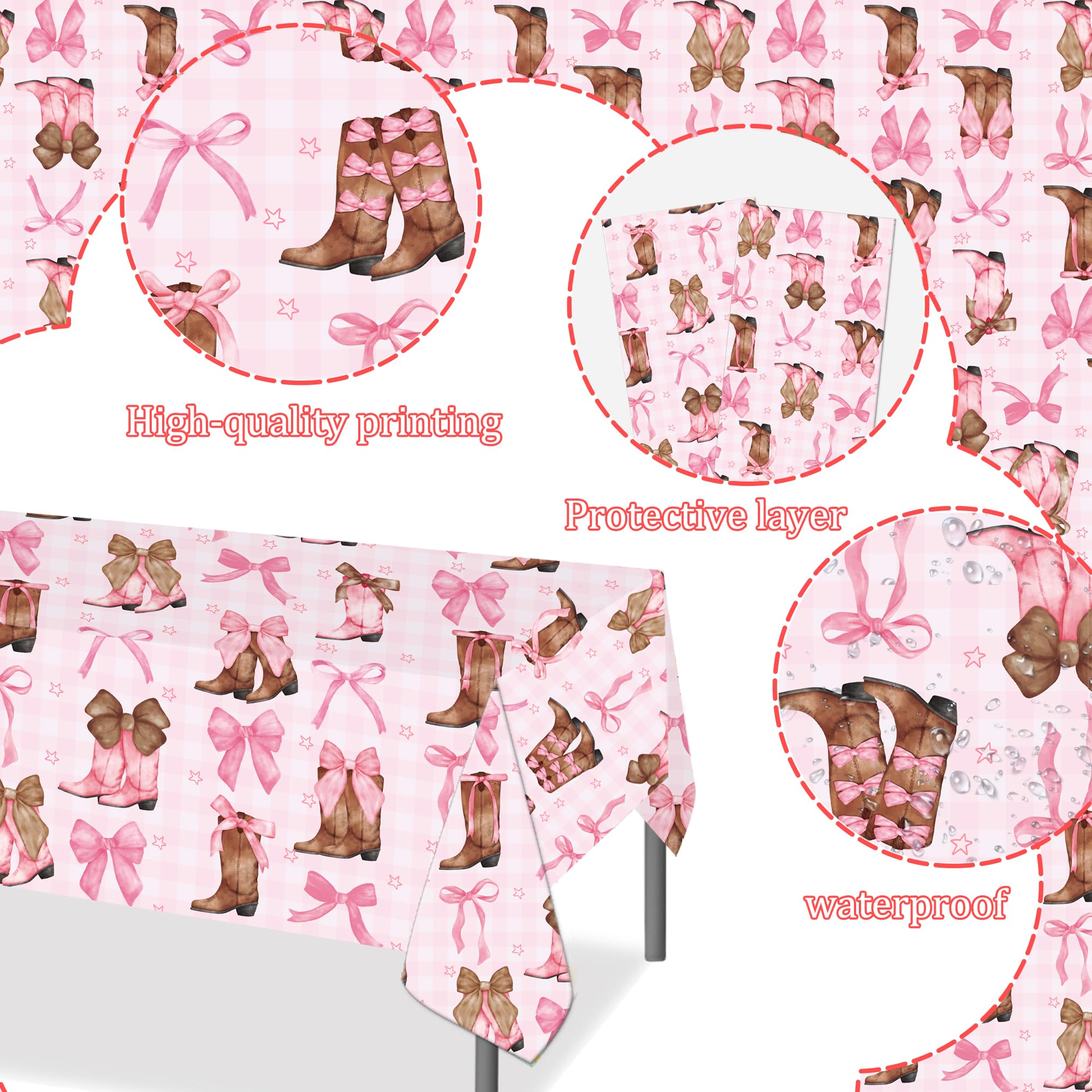Umoni Coquette Cowgirl tablecloth two-pack for cohesive table setup across event areas.