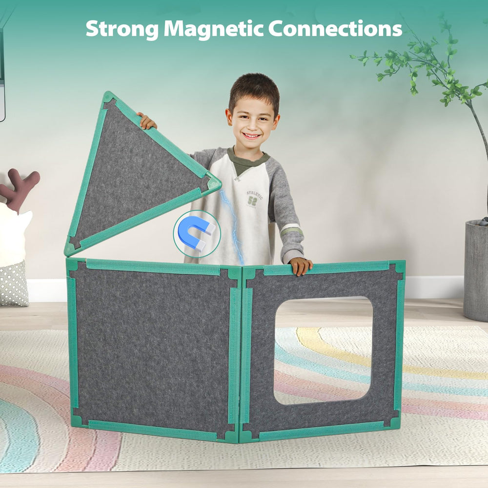 Umoving soft eco-friendly panels made from recycled bottles provide a safe surface.