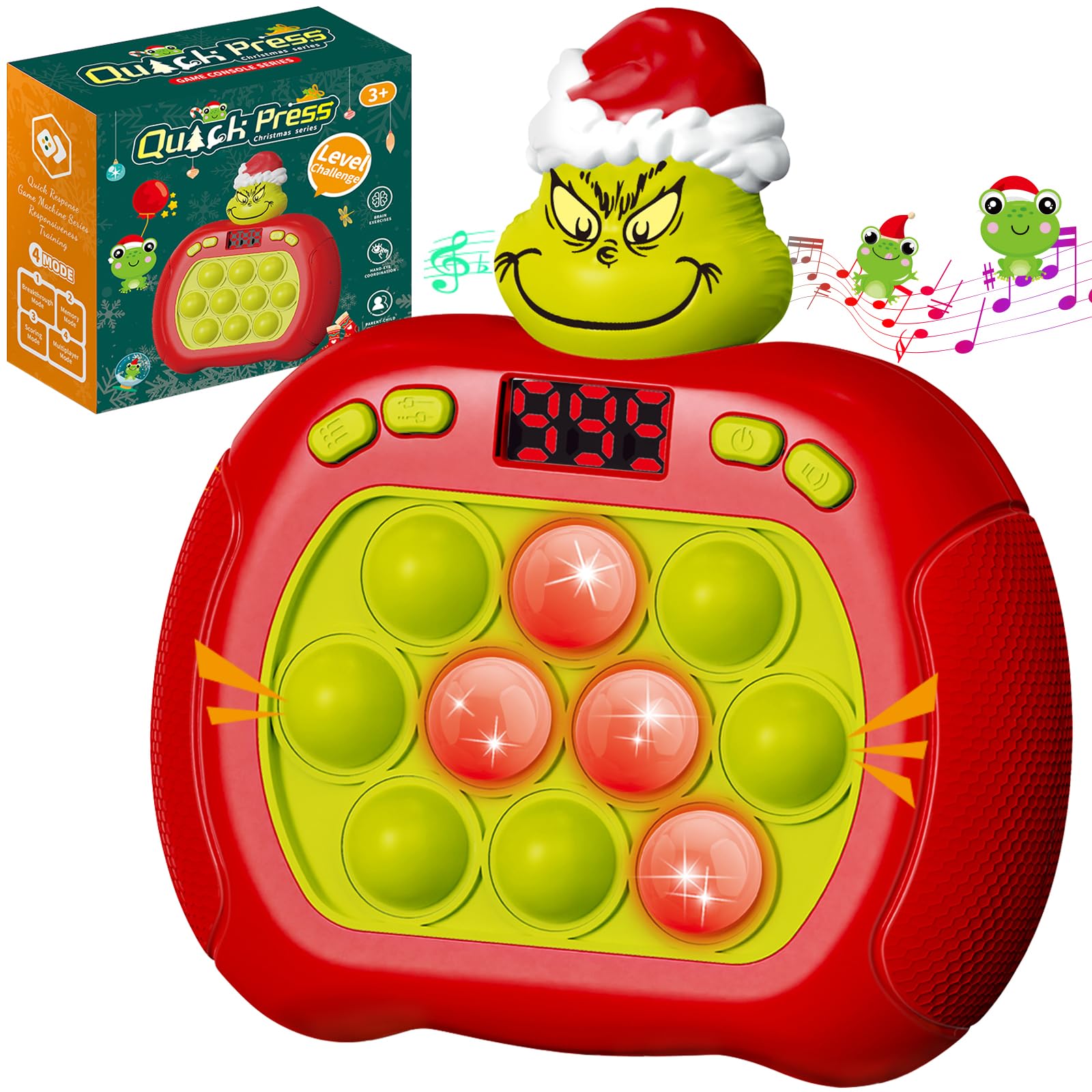UMQYYMKO upgraded pop push toy with dancing bubbles lights for immersive playtime.