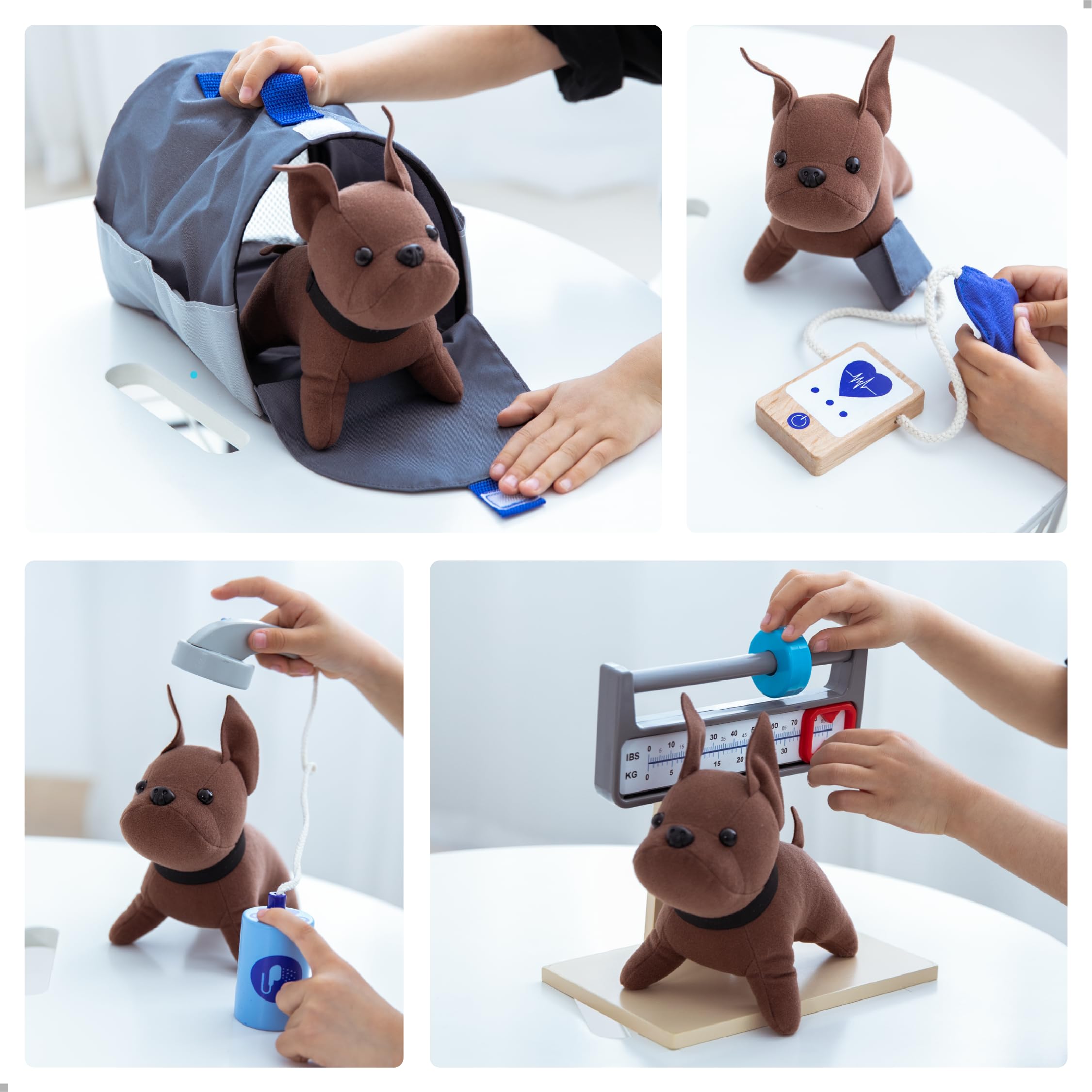 UMU Doctor Kit for Kids wooden pet case keeps accessories organized during play