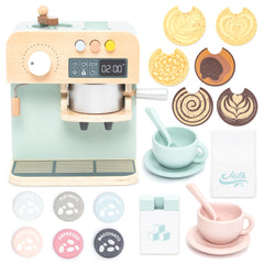 UMU wooden coffee maker lever for pretend play and fine motor practice.