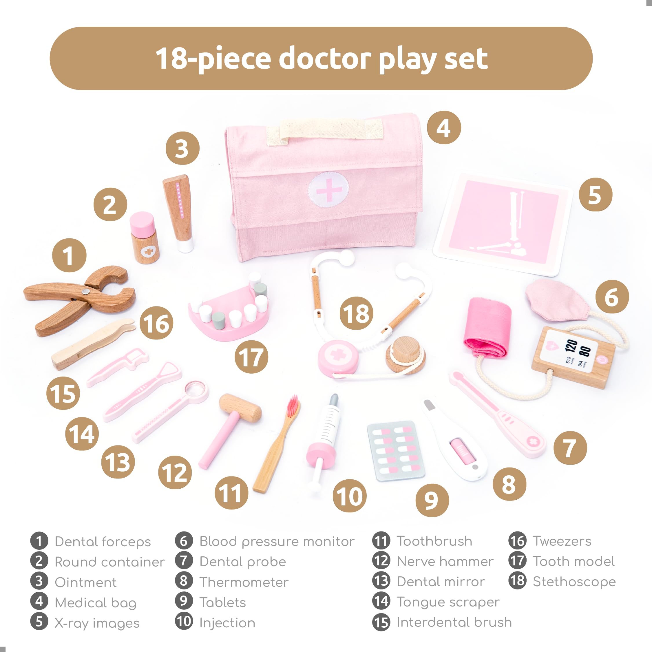 UMU wooden doctor kit blood-pressure-cuff designed for realistic, safe practice