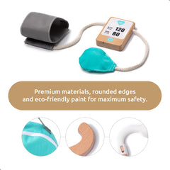 UMU Wooden Doctor Kit blood pressure cuff for kid-friendly health checkups at home.
