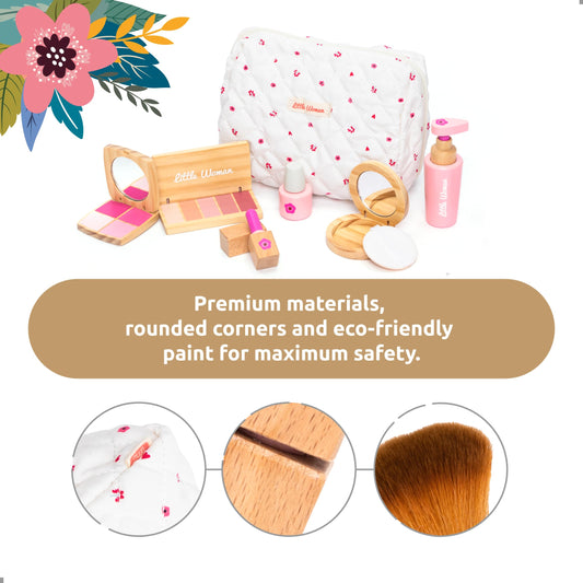 UMU wooden makeup kit mirror inspires self-expression and fine motor skills.