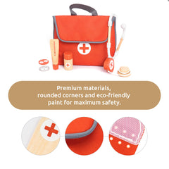 UMU wooden mini doctor kit syringe fosters precise pretend injections and fine motor skills.