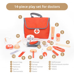 UMU wooden mini doctor kit thermometer invites accurate readings in kid-friendly scenarios.