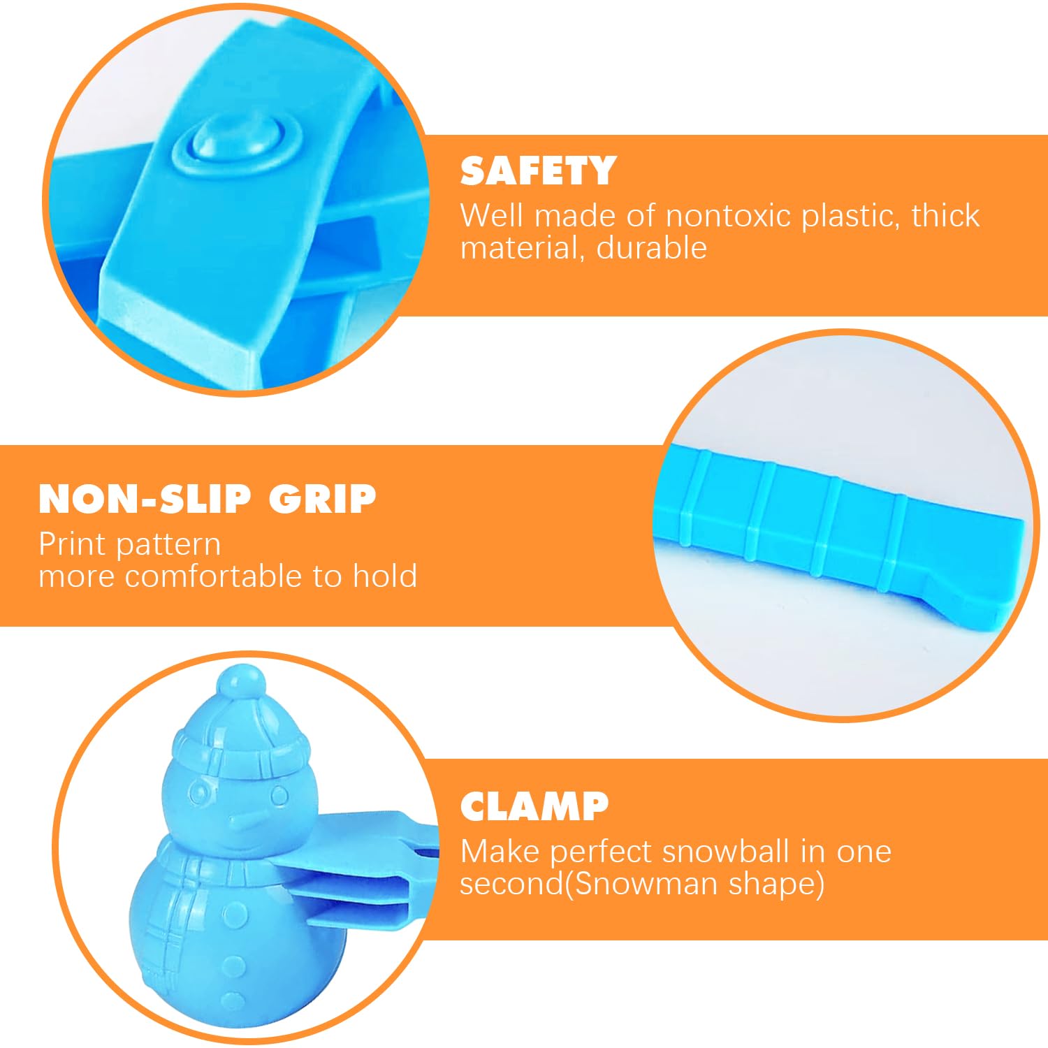 UMUACCAN snowball maker heart shape adds cute design for creative snow play.