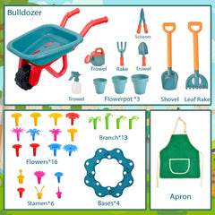 Unanscre shovel and trowel set for digging and planting pretend gardens.