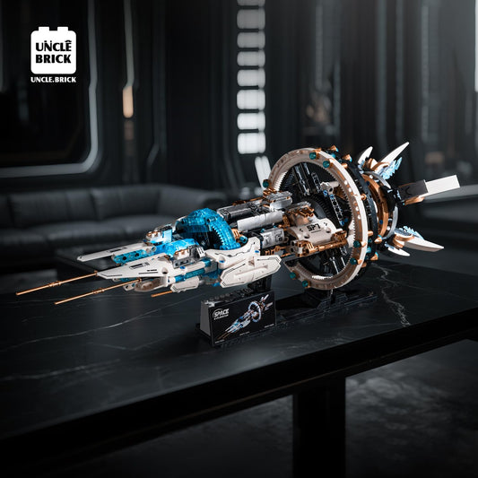 UNCLE BRICK Interstellar space station rotating model with motor action