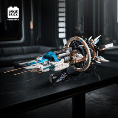 UNCLE BRICK Interstellar space station rotating model with motor action