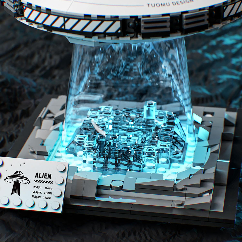 UNCLE BRICK Space UFO room decor as a futuristic centerpiece.