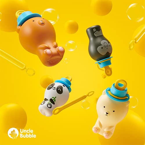Uncle Bubble Fun Anti-Spill Pals full kit on table showing bright colors