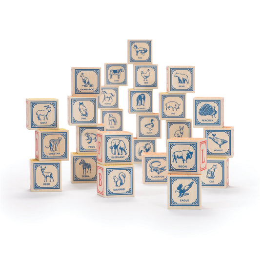 Uncle Goose Classic ABC Blocks show colorful numbers and symbols for math-like sorting fun.