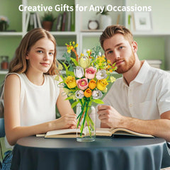 Under the Baubles pink roses bouquet building set in gift packaging ready for gifting