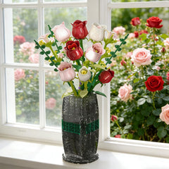 Under the Baubles Red Roses Bouquet petal details showing lifelike rose texture