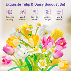 Under the Baubles Tulips Bouquet being assembled, easy setup for adults