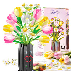 Under the Baubles Tulips Bouquet Building Set, 580pcs, vibrant bricks for lasting home decor