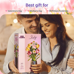 Under the Baubles Tulips Bouquet ready as a gift decoration for holidays