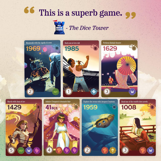 Underdog Games Trekking Through History cards showcase original art and compelling stories