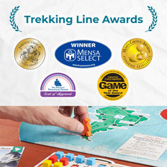 Underdog Games Trekking the World 2nd Edition artwork captivates with vibrant, globe-spanning visuals.