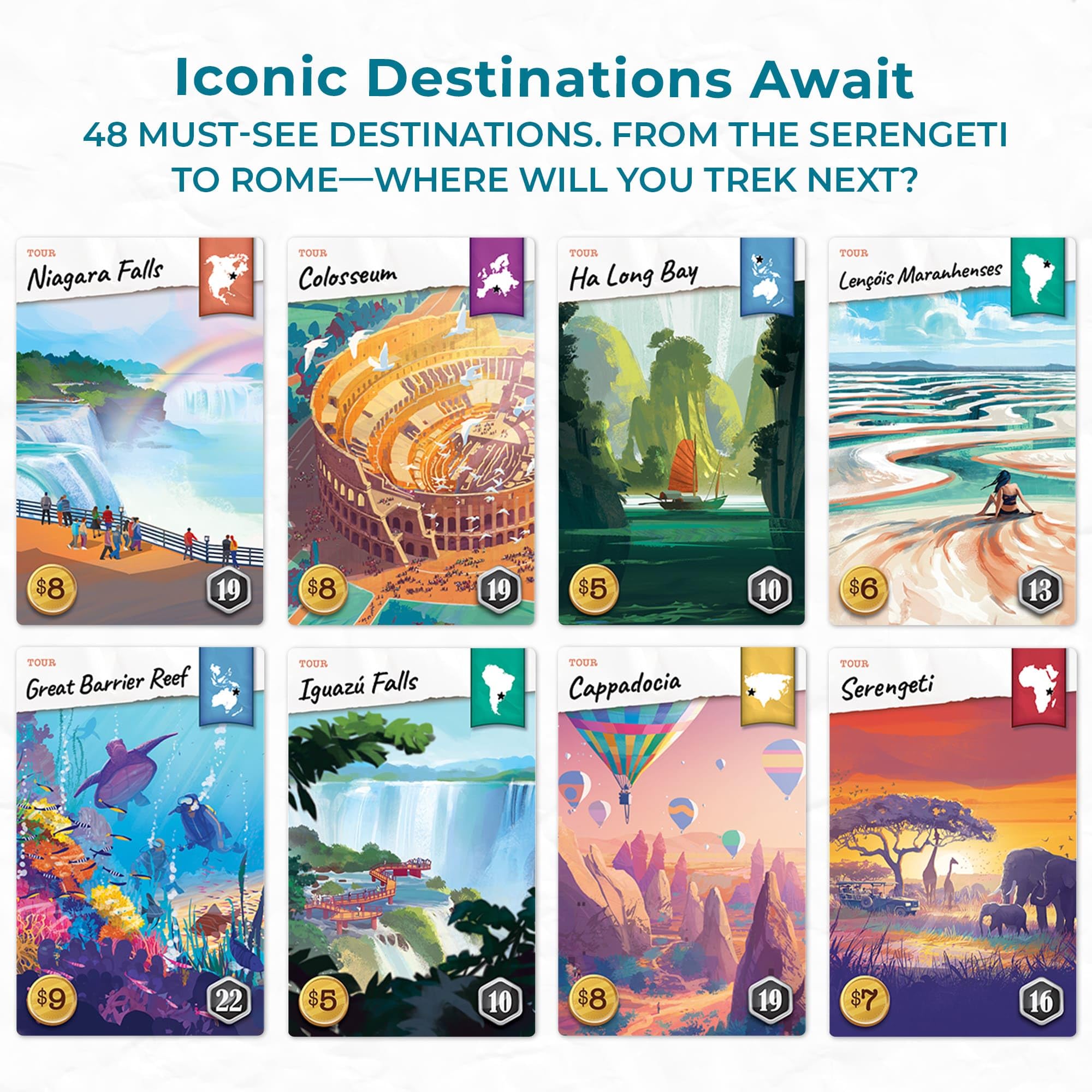 Underdog Games Trekking the World 2nd Edition contents showcase durable pieces for lasting play.