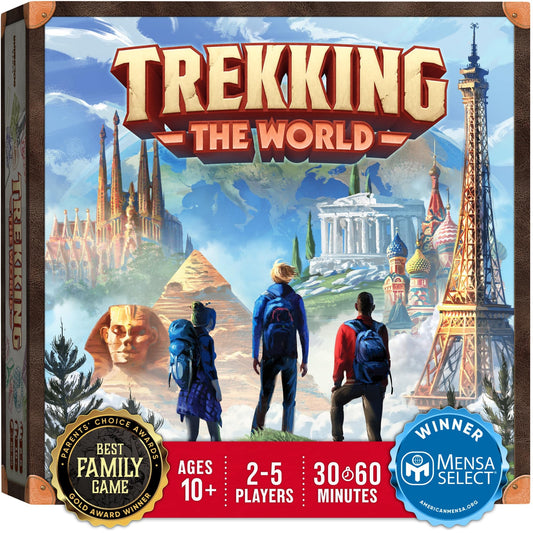 Underdog Games Trekking the World map illustration sparks curiosity about global destinations.