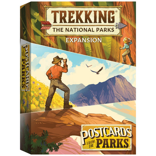 Underdog Games Trekking National Parks Expansion box art highlights new content for richer park adventures.