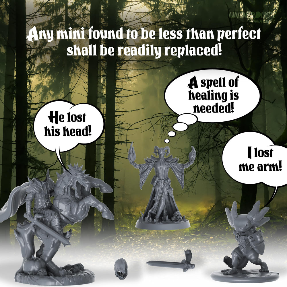 Underdusk 28mm scale miniature fits standard RPG grids for easy use
