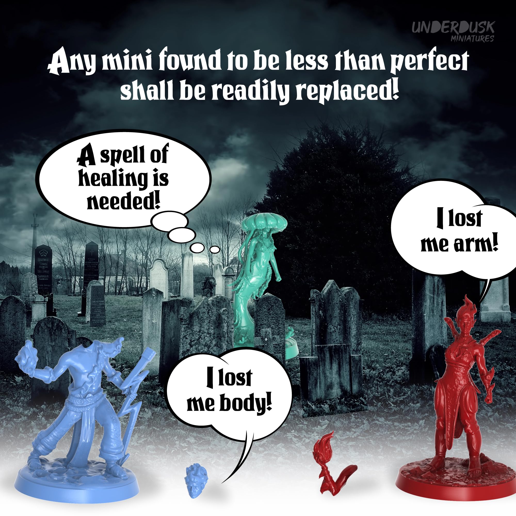 Underdusk Elemental minis collection, ideal for varied encounters and large battles.