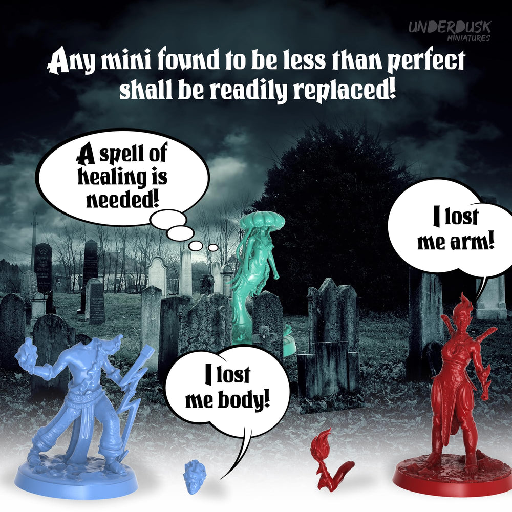 Underdusk Elemental minis collection, ideal for varied encounters and large battles.