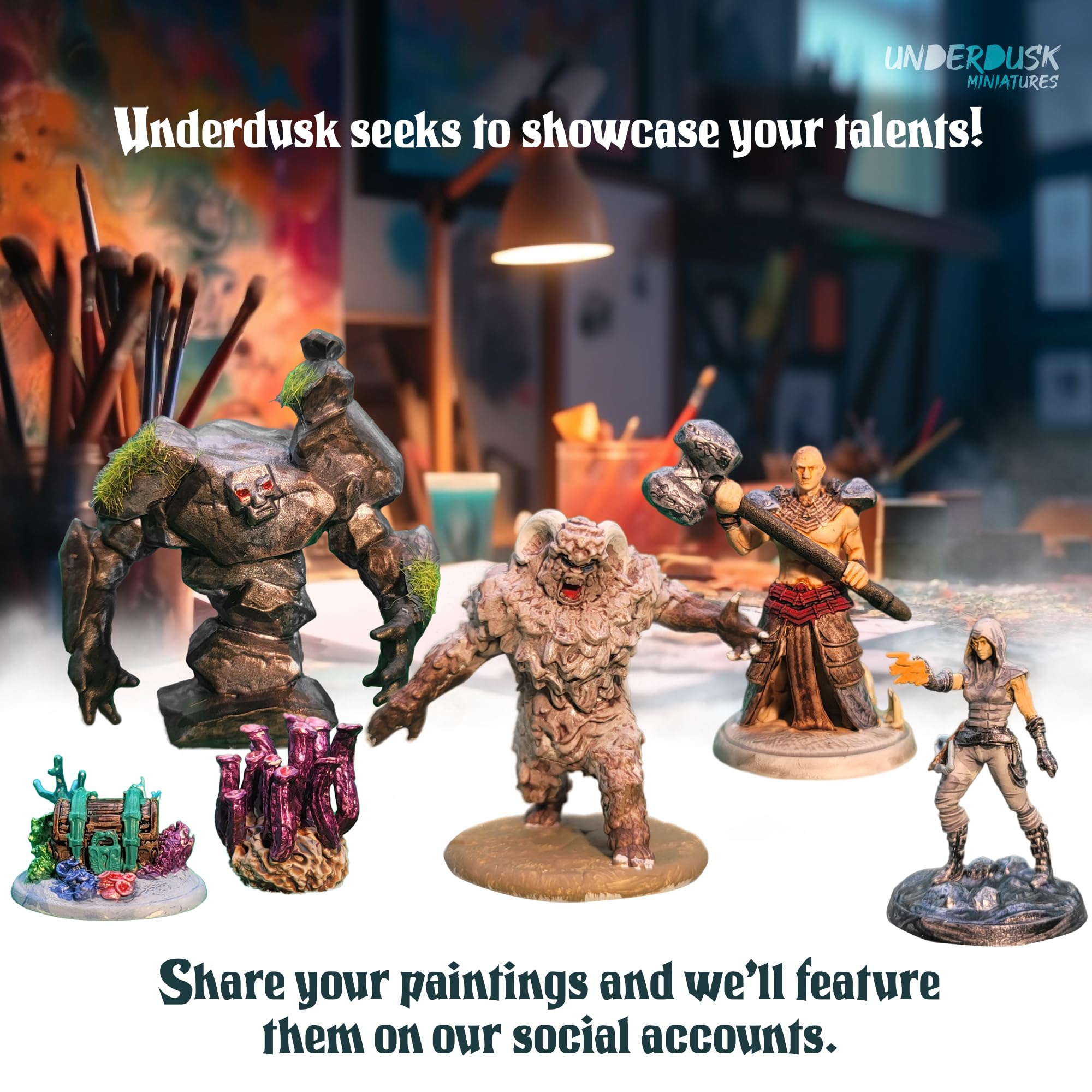 Underdusk unpainted plastics, injection-molded for hobbyists and painting practice.