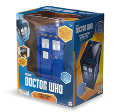 Detailed police box design adds nostalgic charm to shelves or desks.