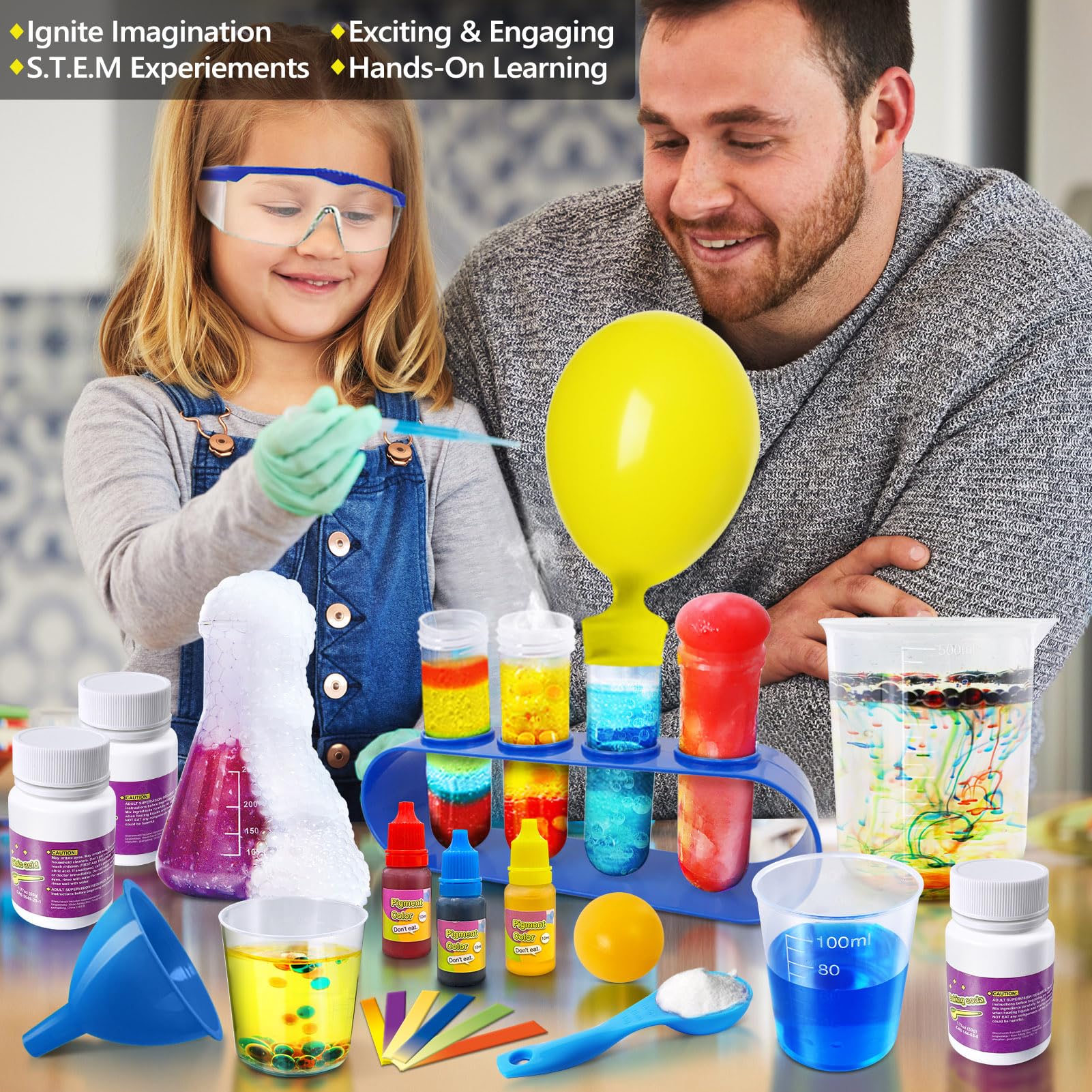 UNGLINGA kid size tools set with safe lab equipment