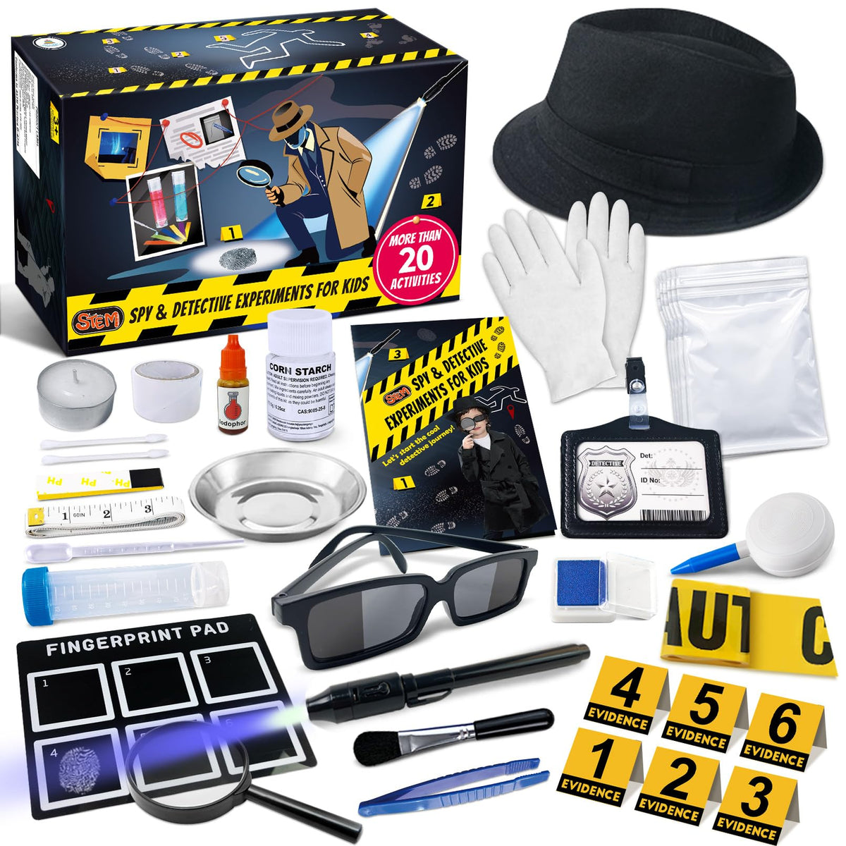 UNGLINGA Kids Spy Kit detective hat and glasses for imaginative roleplay and observation