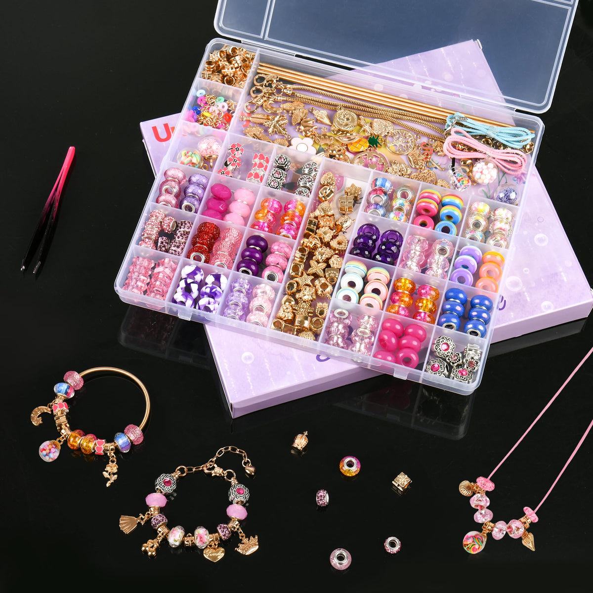 Uniartfy charm bracelet kit beads inspire colorful, personalized jewelry projects.