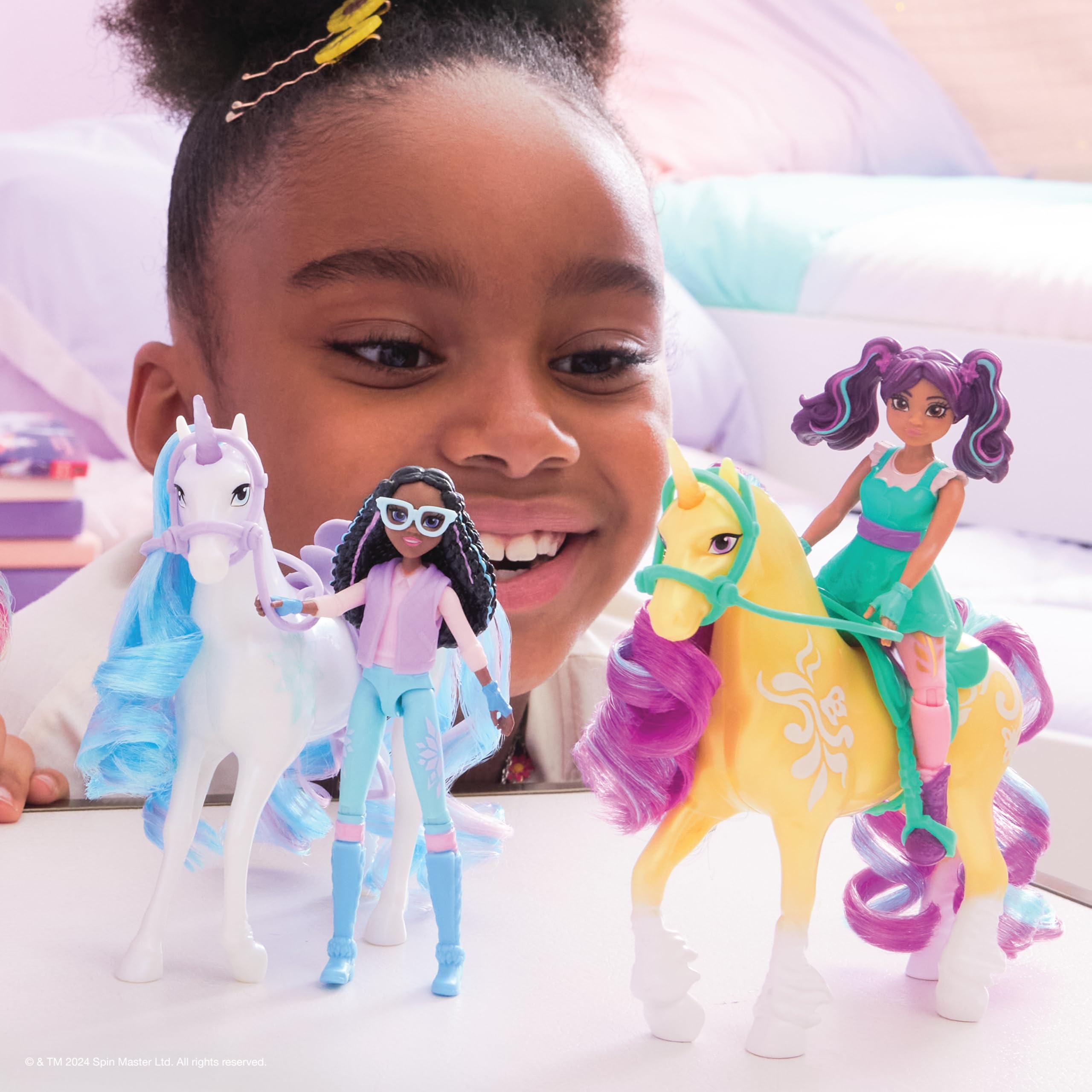 Giftable Unicorn Academy display featuring Ava and Leaf