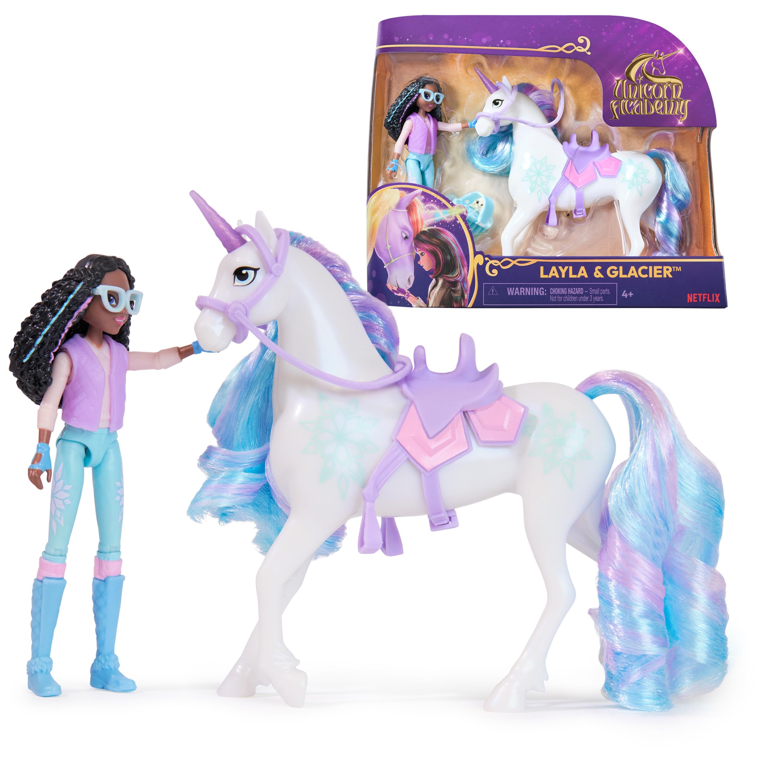 Unicorn Academy Layla doll with 7-point articulation for dynamic play.