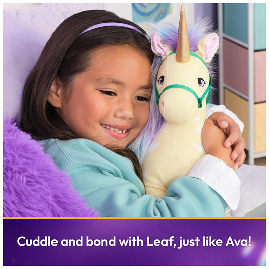 Unicorn Academy Leaf with teal-purple mane sparks storytelling and adventure.