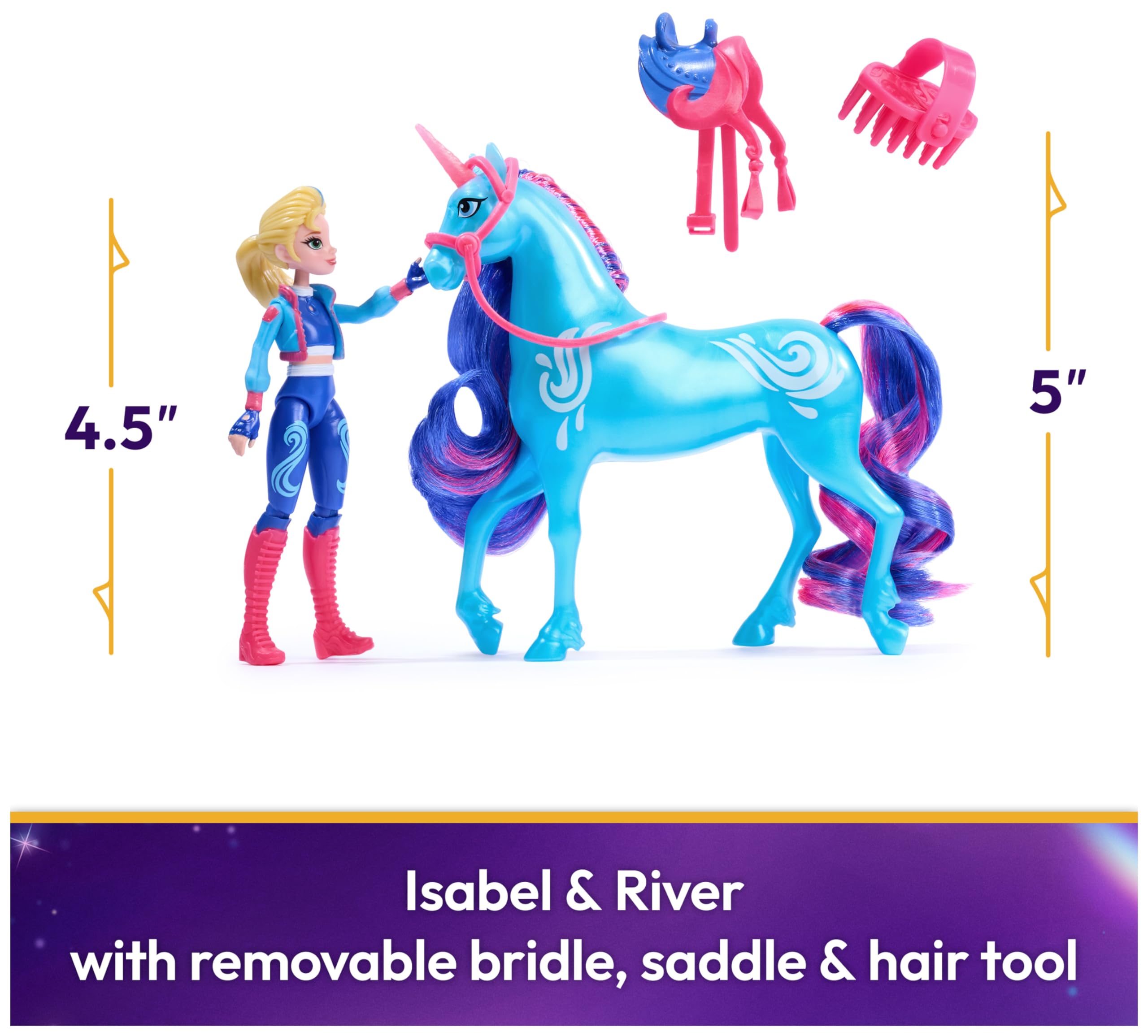 River unicorn with Water Magic markings for magical storytelling
