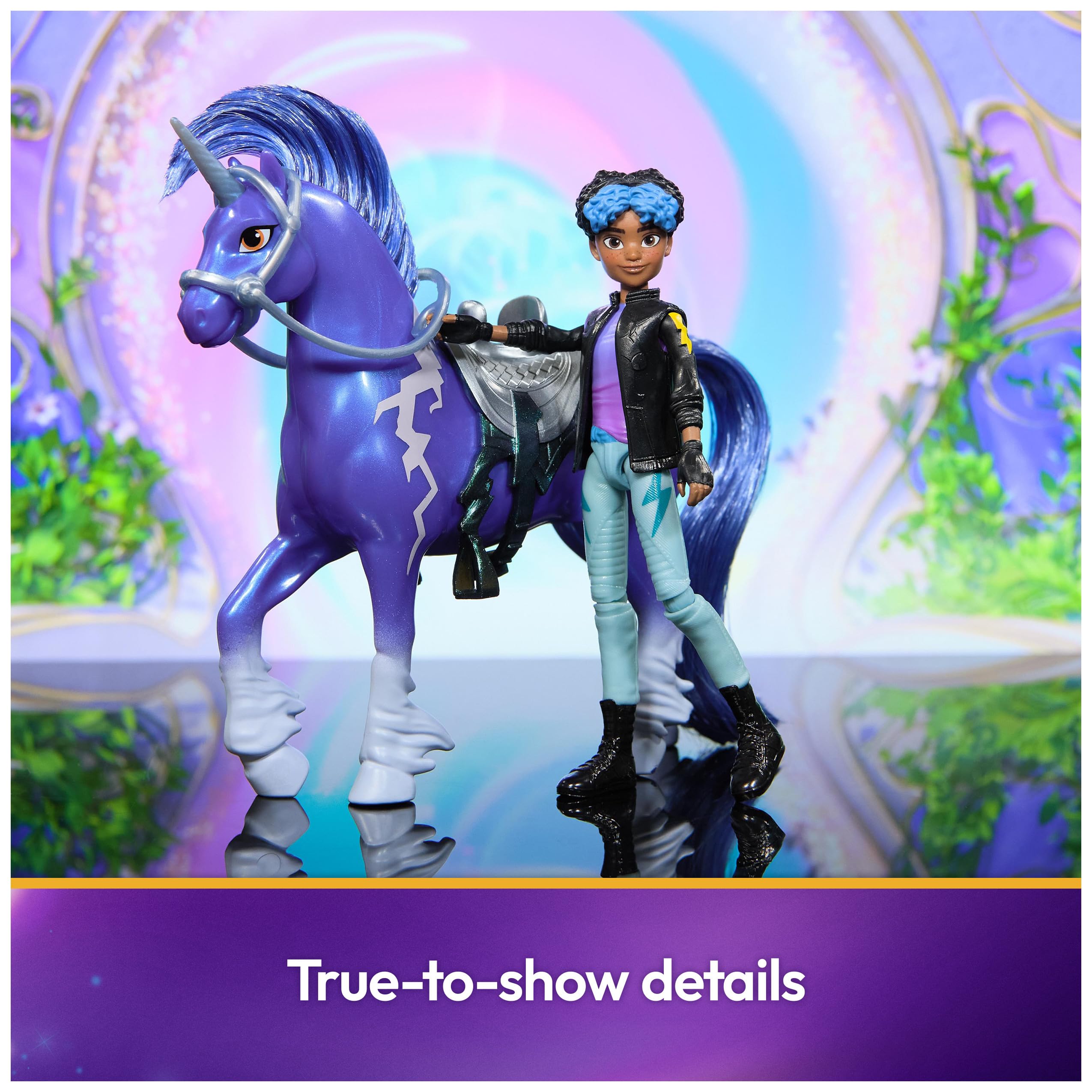 Unicorn Academy Storm side view showing Weather Magic markings for play