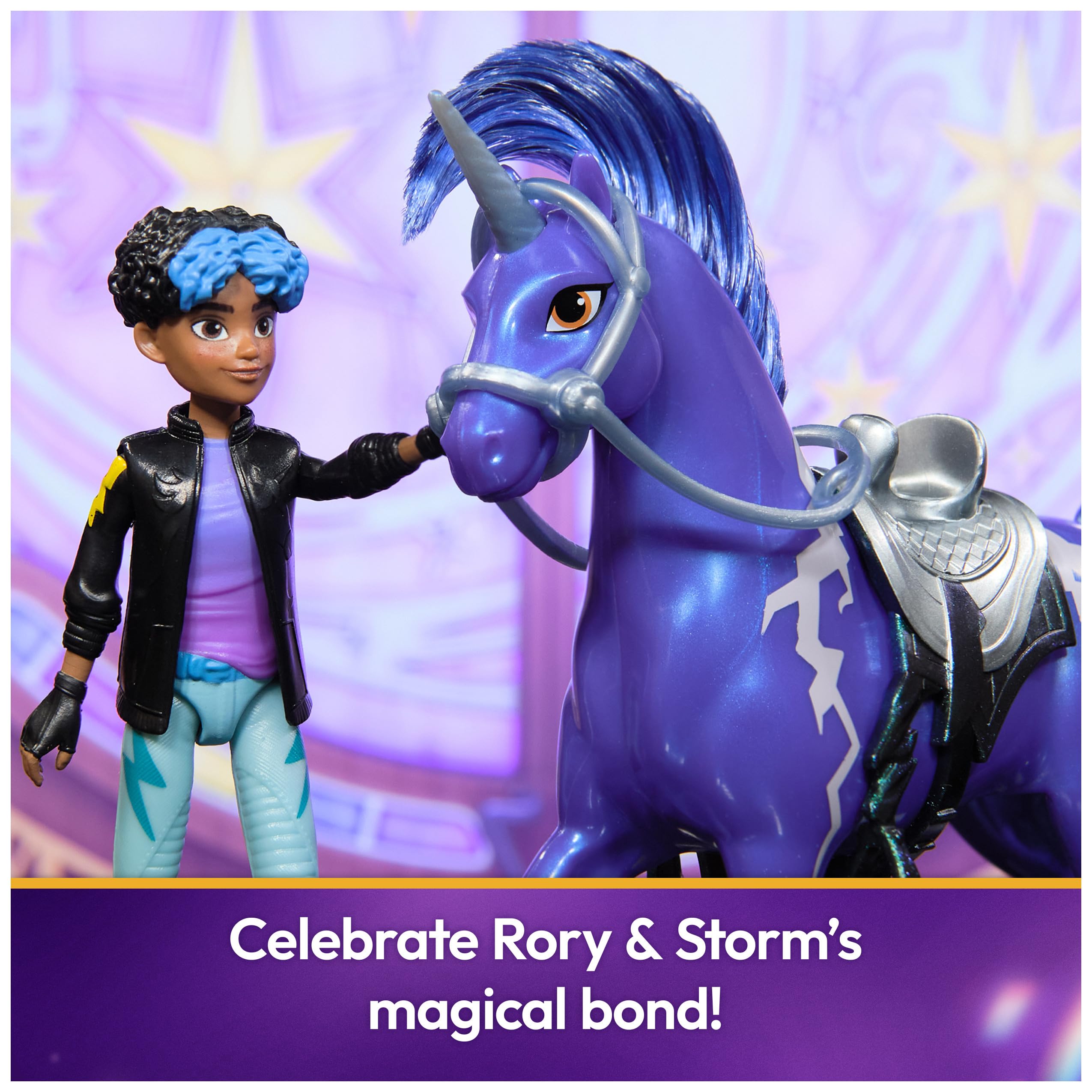 Unicorn Academy Storm mane and tail close-up with brush for styling fun