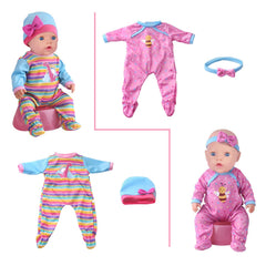 UNICORN ELEMENT 14-18 inch doll outfits enable quick wardrobe changes.