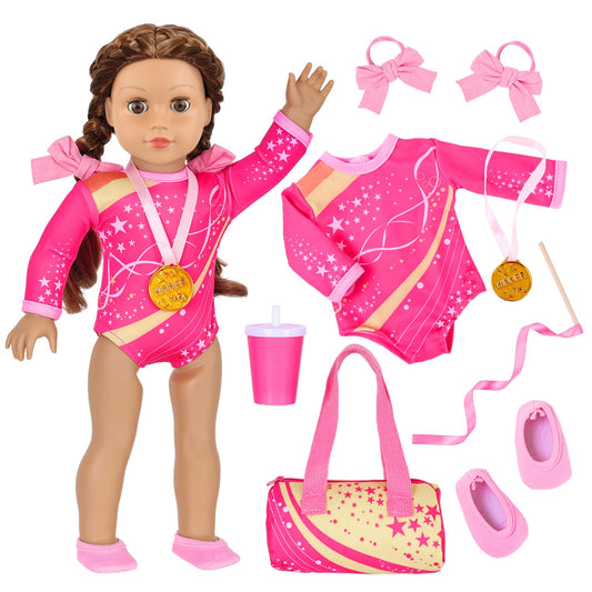 UNICORN ELEMENT 18-inch doll star-pattern leotard for imaginative play and style