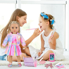 Unicorn Element 18inch doll outfits try-on demonstrates versatile fashion play